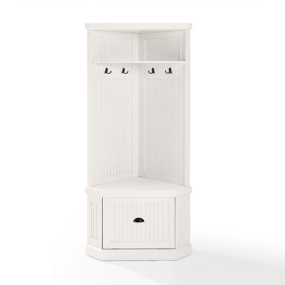 Seaside Corner Hall Tree Distressed White. Picture 7