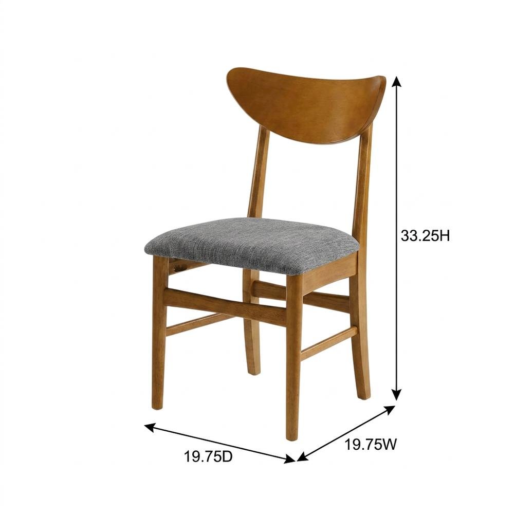Wood Dining Chairs with Upholstered Seats and Backrest, Stylish Kitchen Seating. Picture 7