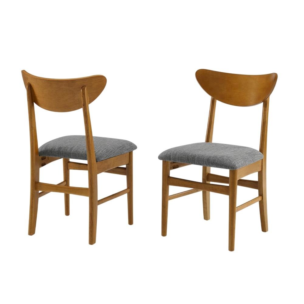 Wood Dining Chairs with Upholstered Seats and Backrest, Stylish Kitchen Seating. Picture 1