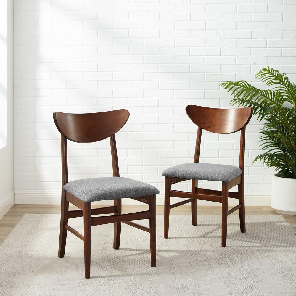Landon 2-Piece Wood Dining Chairs W/Upholstered Seat - 2 Wood Back Chairs. Picture 3