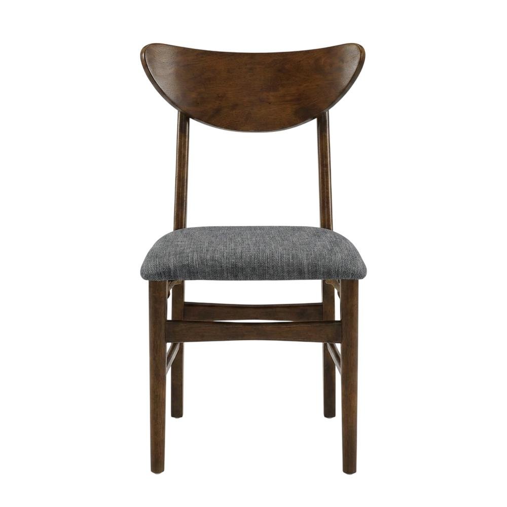 Wood Dining Chairs with Upholstered Seats and Curved Backrest, Set of 2. Picture 6