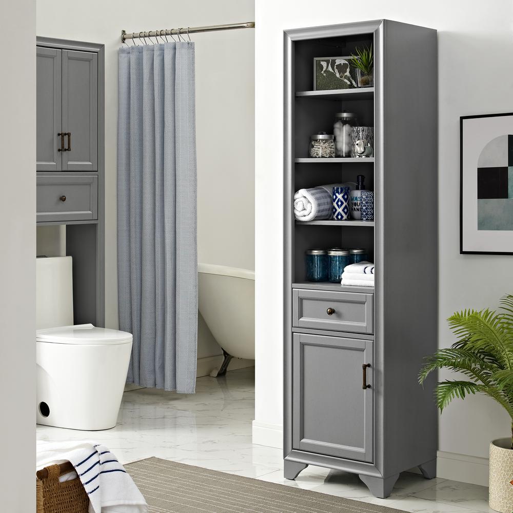Tara Linen Cabinet Gray. Picture 3