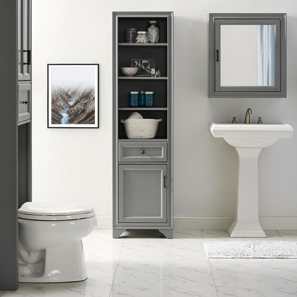 Tara Linen Cabinet Gray. Picture 4