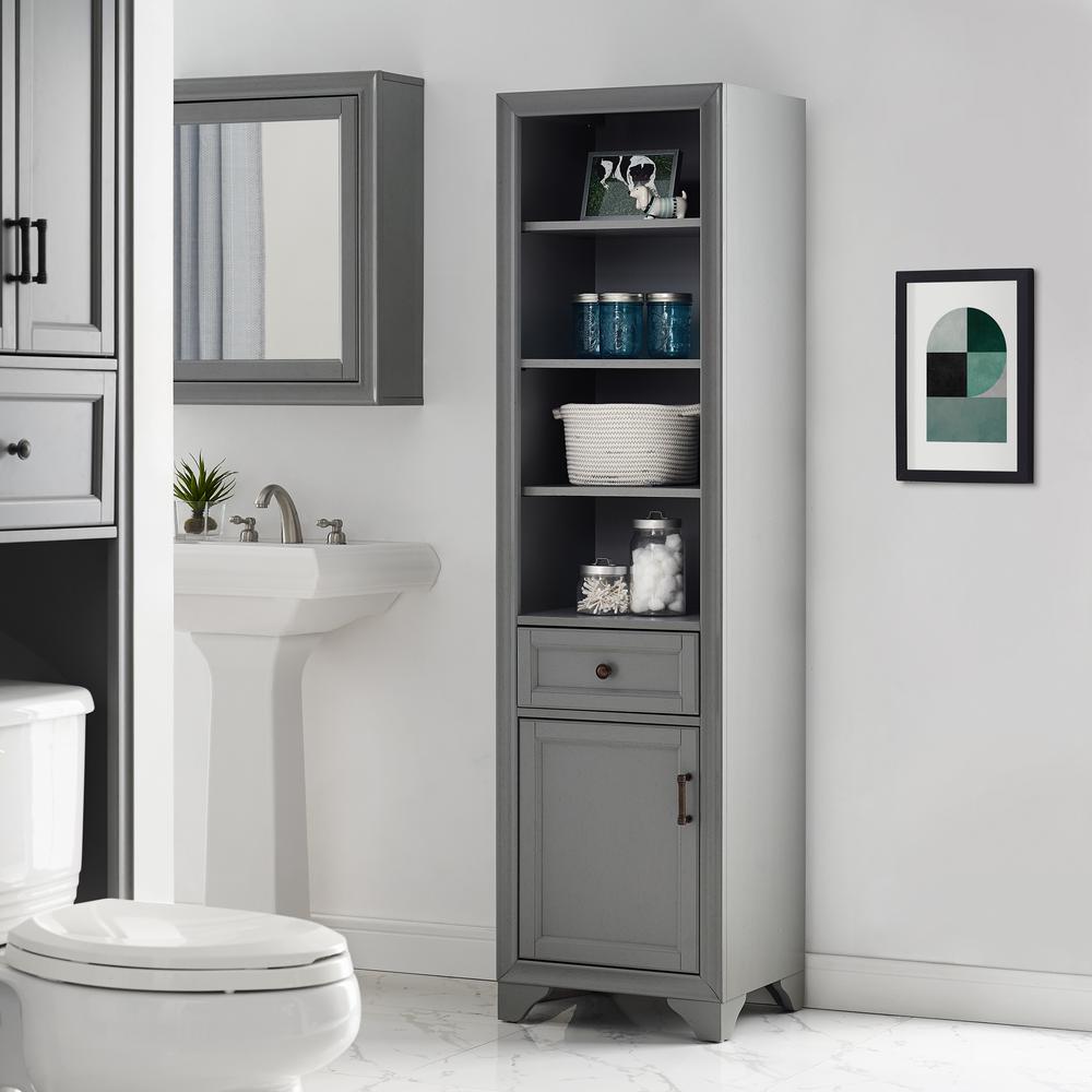 Tara Linen Cabinet Gray. Picture 5