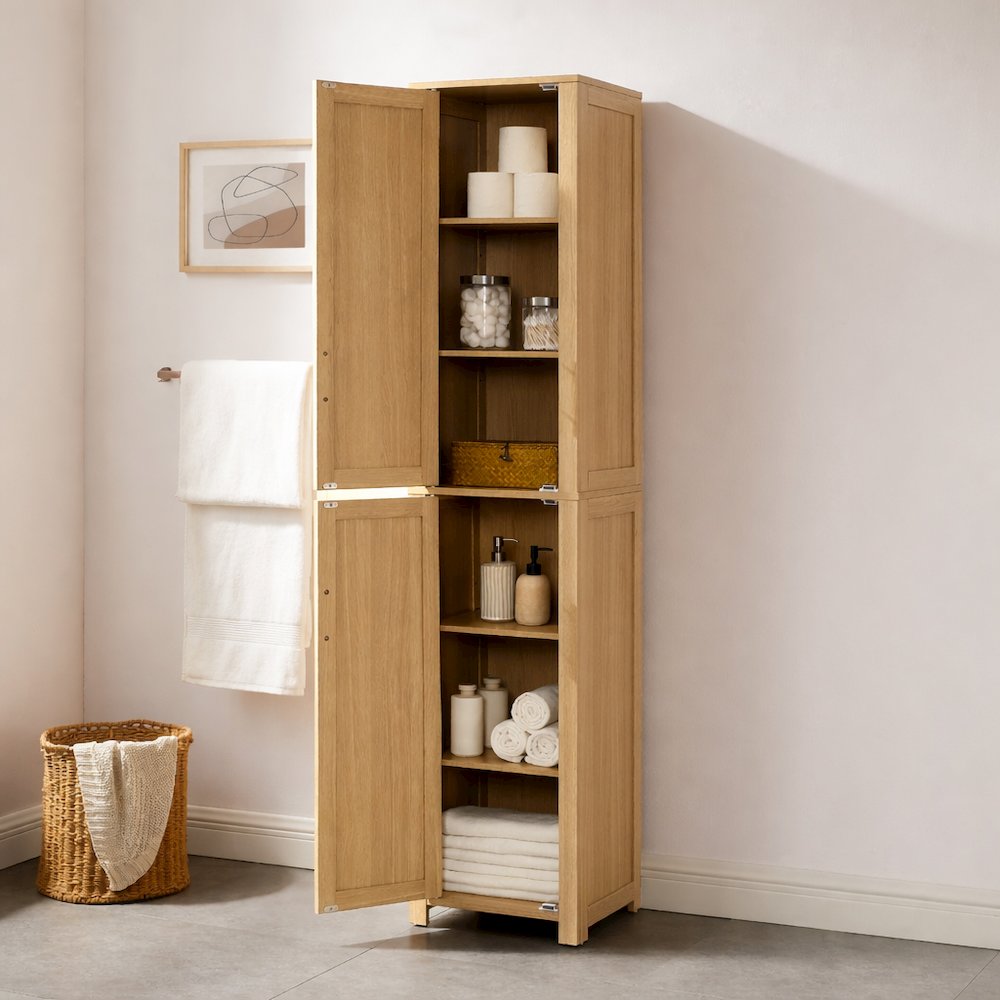 Savannah Linen Storage Cabinet Natural. Picture 7