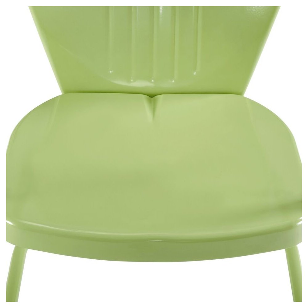 Key Lime Green Metal Patio Chair with Gloss Finish – Decorative Retro Style. Picture 8