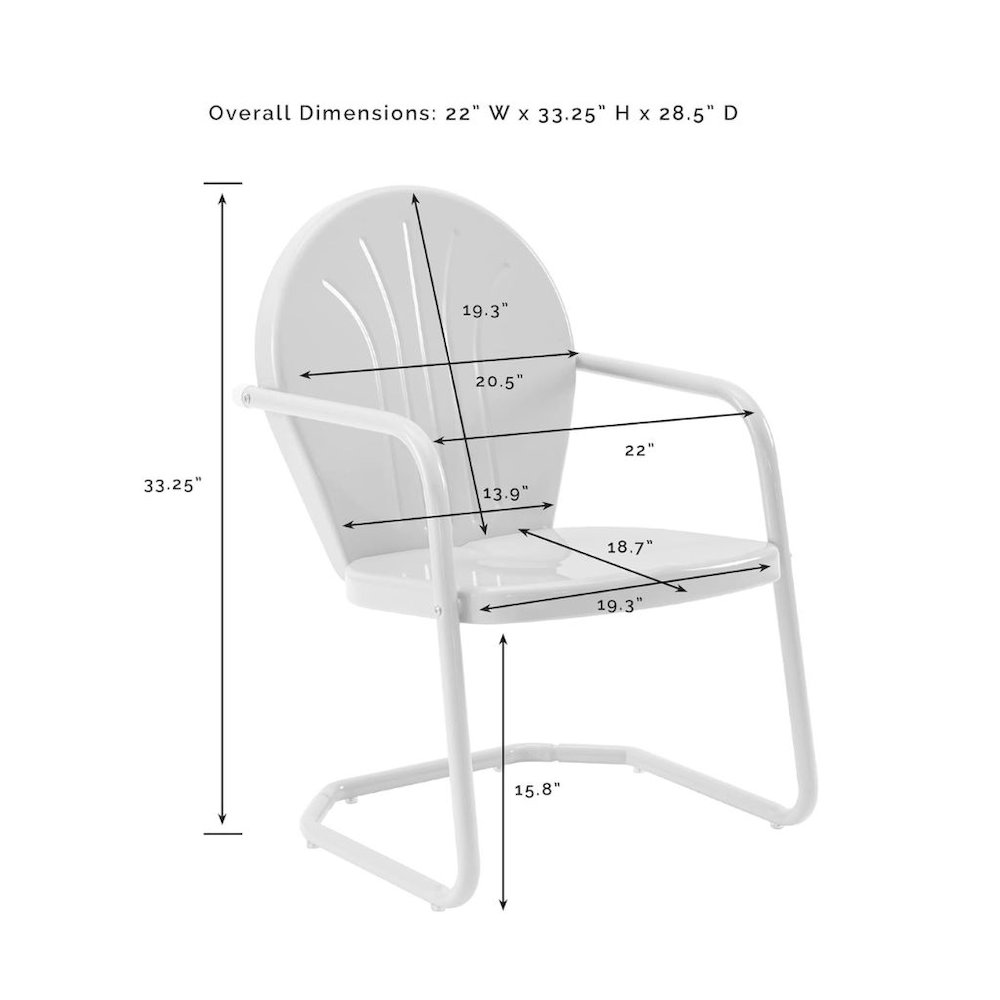 White Metal Patio Chair with Gloss Finish – Decorative Retro Style. Picture 6