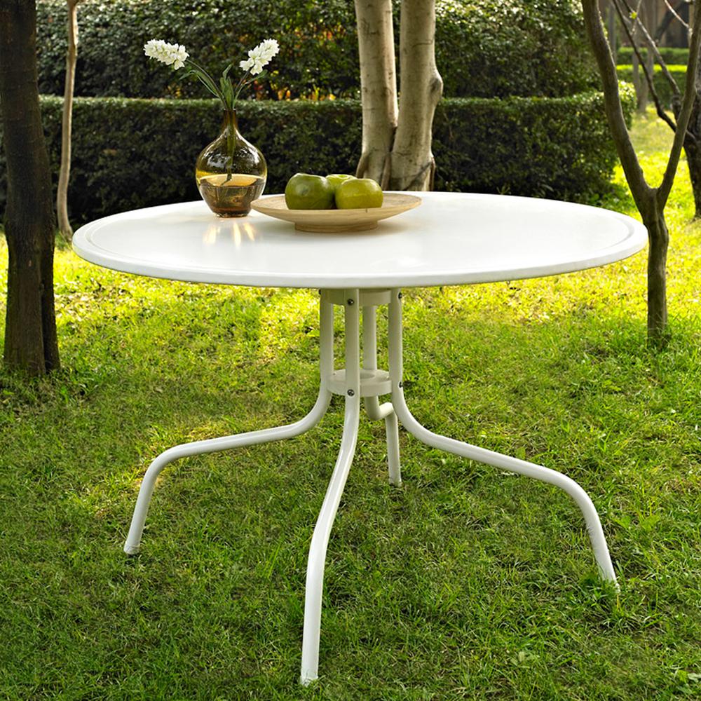 Griffith 39" Round Retro Outdoor Dining Table. Picture 2