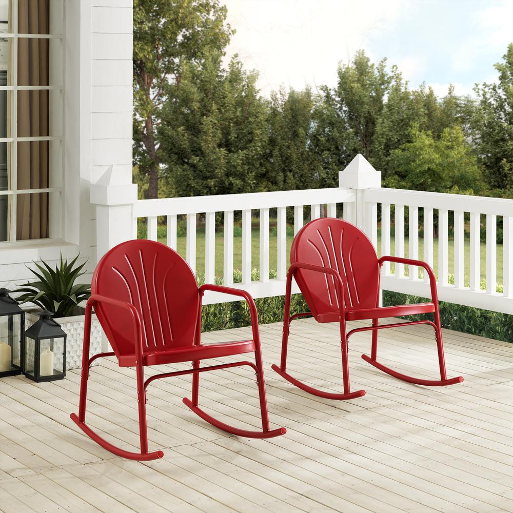 Griffith 2Pc Retro Outdoor Rocking Chair Set - 2 Rocking Chairs. Picture 1