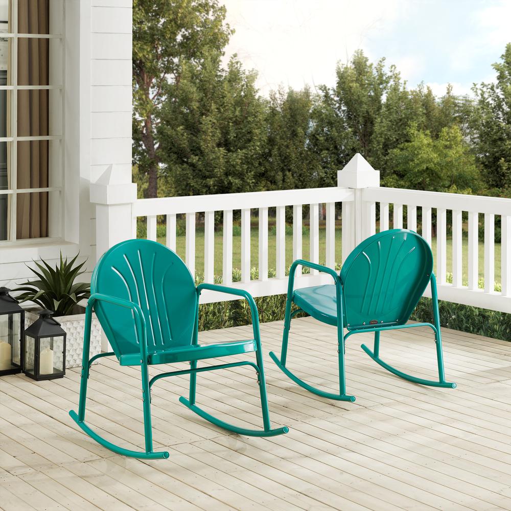 Griffith 2Pc Retro Outdoor Rocking Chair Set - 2 Rocking Chairs. Picture 9