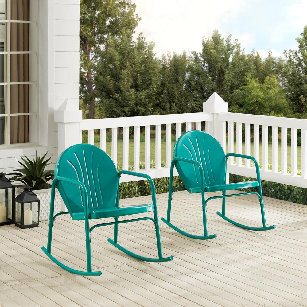 Griffith 2Pc Retro Outdoor Rocking Chair Set - 2 Rocking Chairs. Picture 10