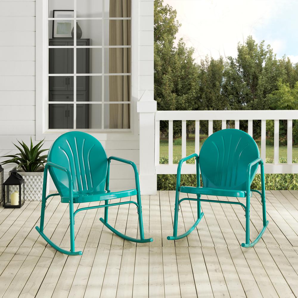 Griffith 2Pc Retro Outdoor Rocking Chair Set - 2 Rocking Chairs. Picture 11