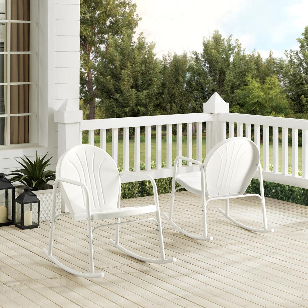 Griffith 2Pc Retro Outdoor Rocking Chair Set - 2 Rocking Chairs. Picture 1