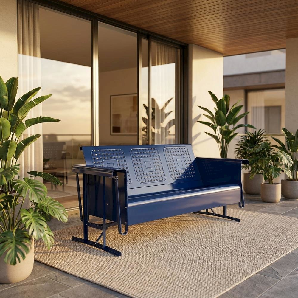 Outdoor sofa glider with spacious seating and sturdy construction. Picture 2