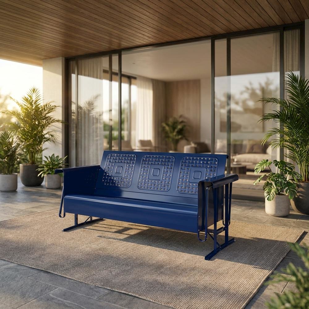 Outdoor sofa glider with spacious seating and sturdy construction. Picture 3