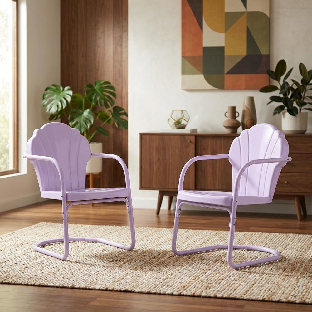 Retro Outdoor Chair Set with 2 Casual Side Chairs for Patio Garden Relaxation. Picture 2
