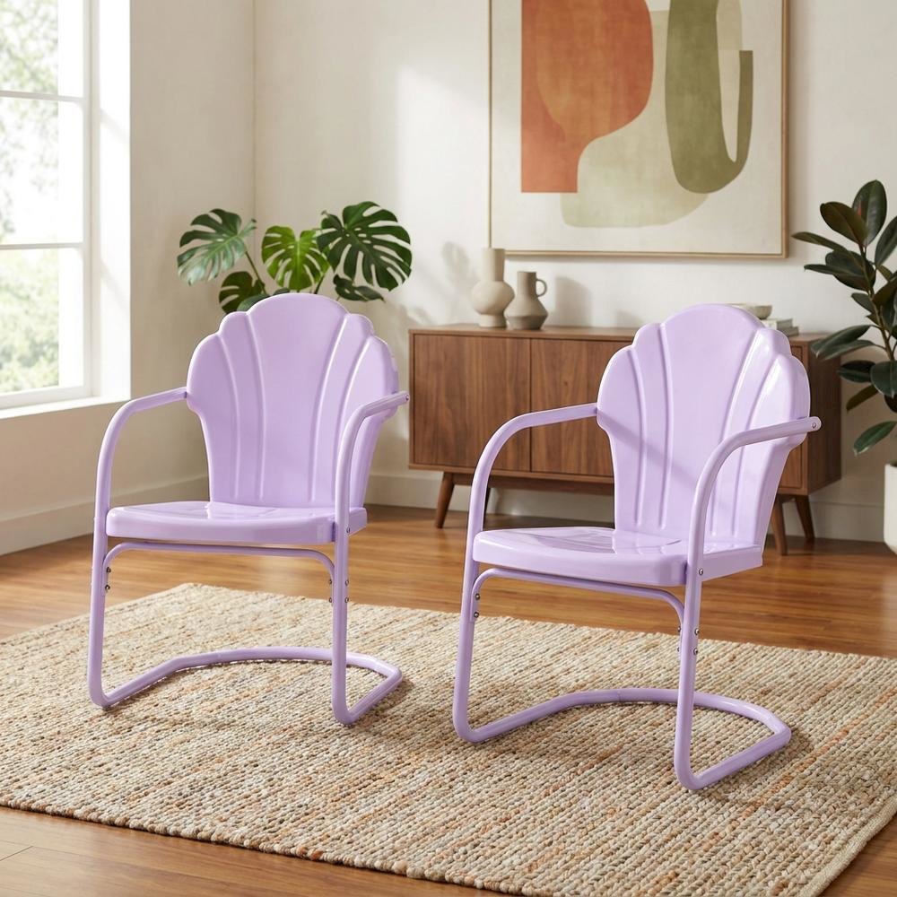 Retro Outdoor Chair Set with 2 Casual Side Chairs for Patio Garden Relaxation. Picture 3