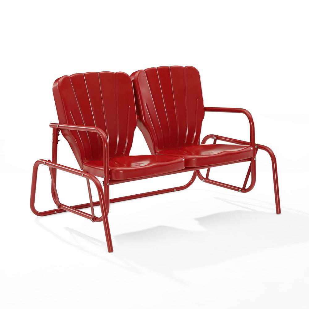 Ridgeland Retro Outdoor Loveseat Glider. Picture 1