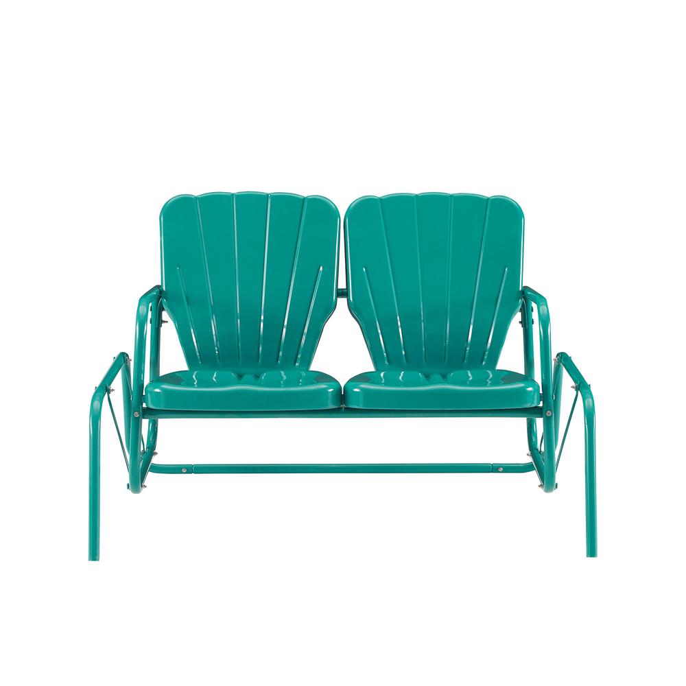 Ridgeland Retro Outdoor Loveseat Glider. Picture 1