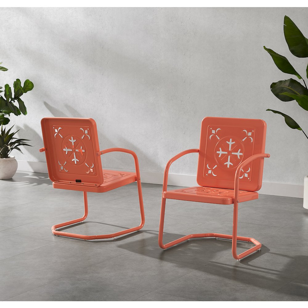 Azalea 2-Piece Retro Outdoor Chair Set - 2 Chairs. Picture 4