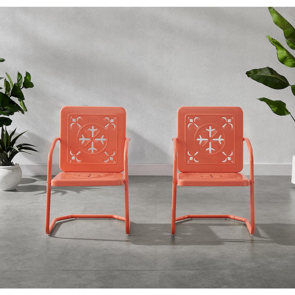 Azalea 2-Piece Retro Outdoor Chair Set - 2 Chairs. Picture 5