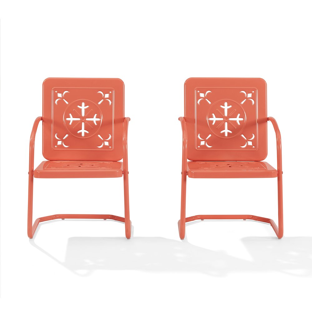 Azalea 2-Piece Retro Outdoor Chair Set - 2 Chairs. Picture 2