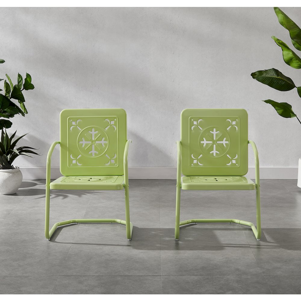 Azalea 2-Piece Retro Outdoor Chair Set - 2 Chairs. Picture 5