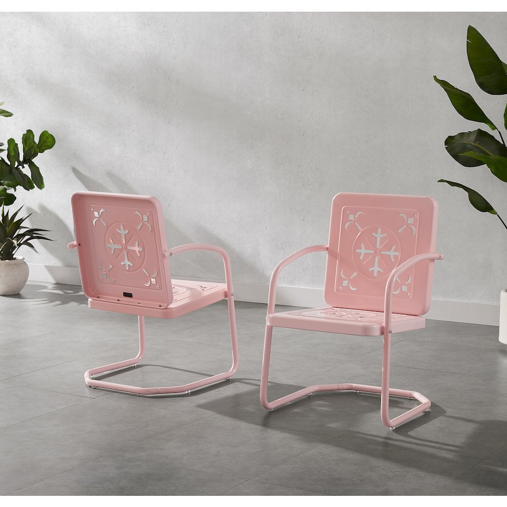 Azalea 2-Piece Retro Outdoor Chair Set - 2 Chairs. Picture 4