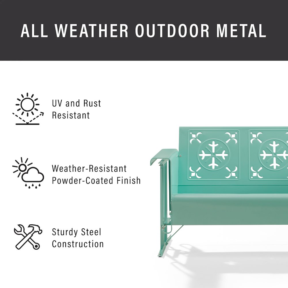 Azalea Retro Outdoor Sofa Glider. Picture 6