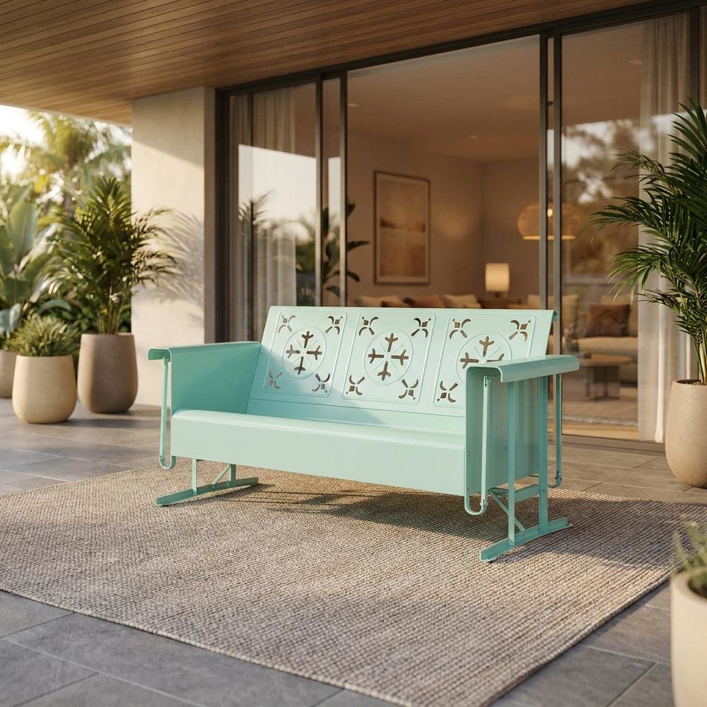 Outdoor sofa with retro design and metal frame for outdoor use. Picture 2