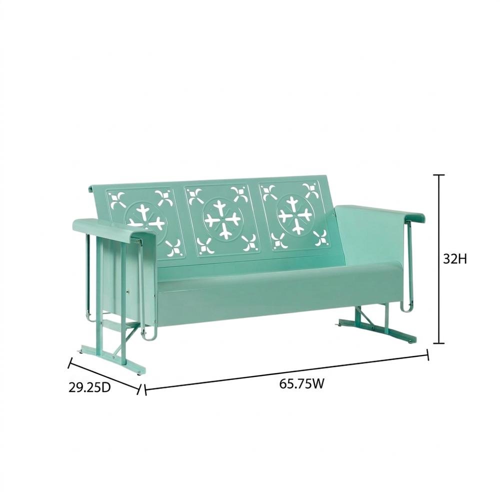 Outdoor sofa with retro design and metal frame for outdoor use. Picture 5