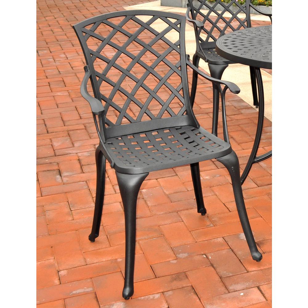 Sedona 2Pc High Back Cast Aluminum Outdoor Chair Set - 2 High Back Armchairs. Picture 2
