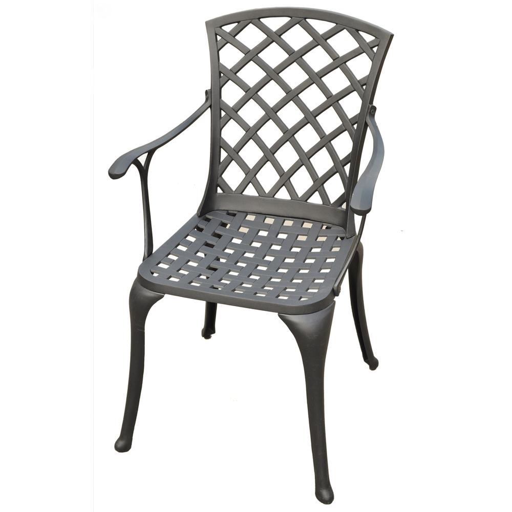 Sedona 2Pc High Back Cast Aluminum Outdoor Chair Set - 2 High Back Armchairs. Picture 1