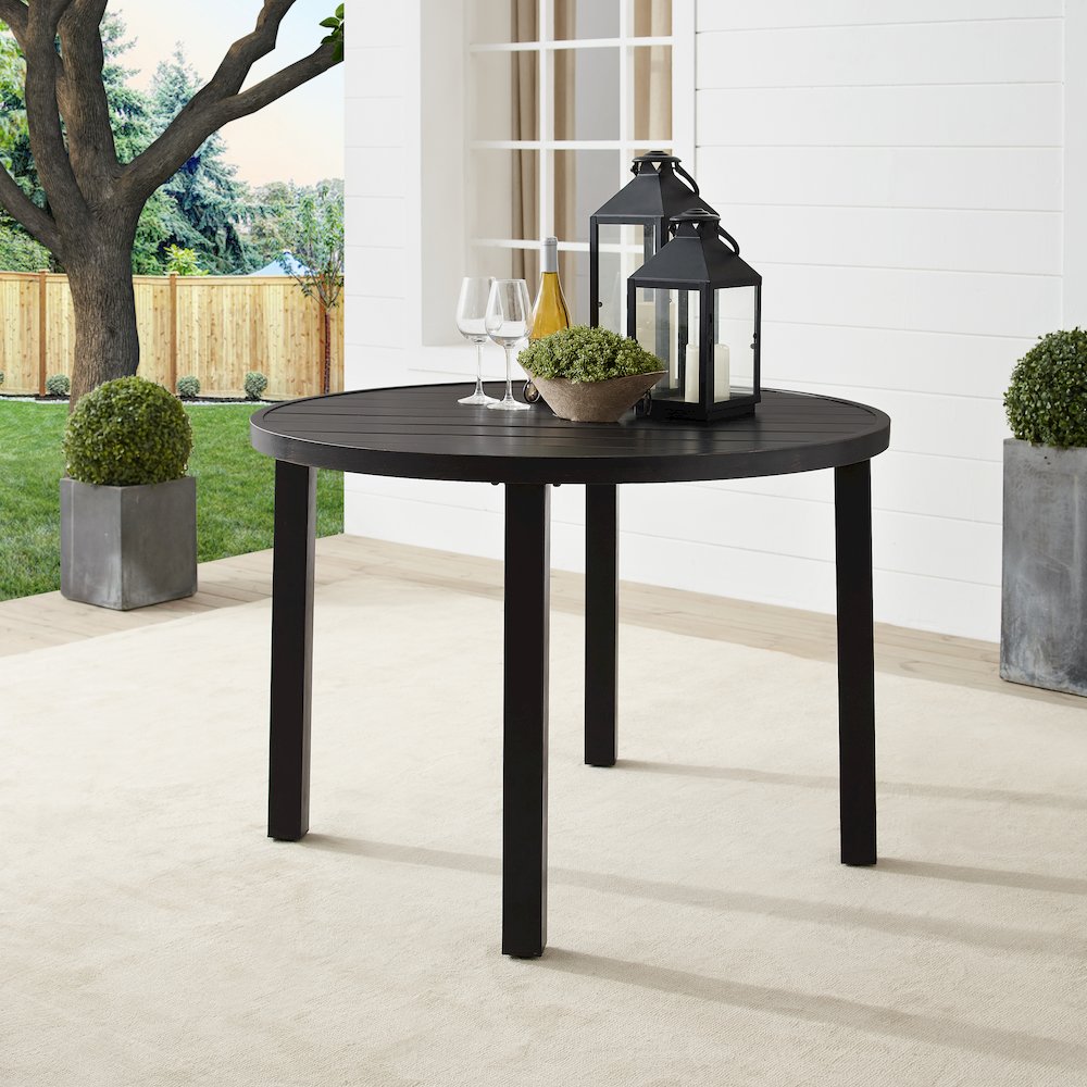 Kaplan 42" Round Outdoor Dining Table. Picture 2