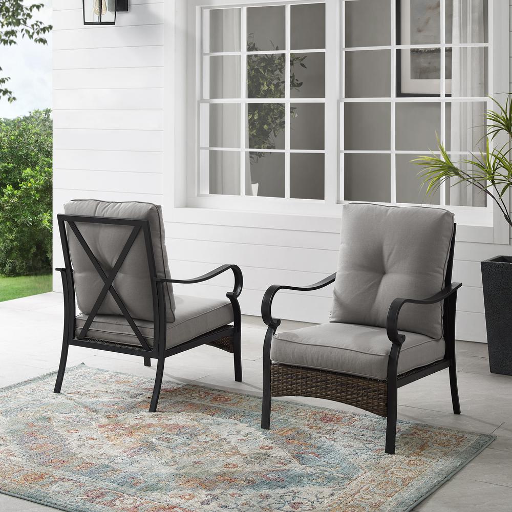 Dahlia 2Pc Metal And Wicker Outdoor Chair Set - 2 Armchairs. Picture 2