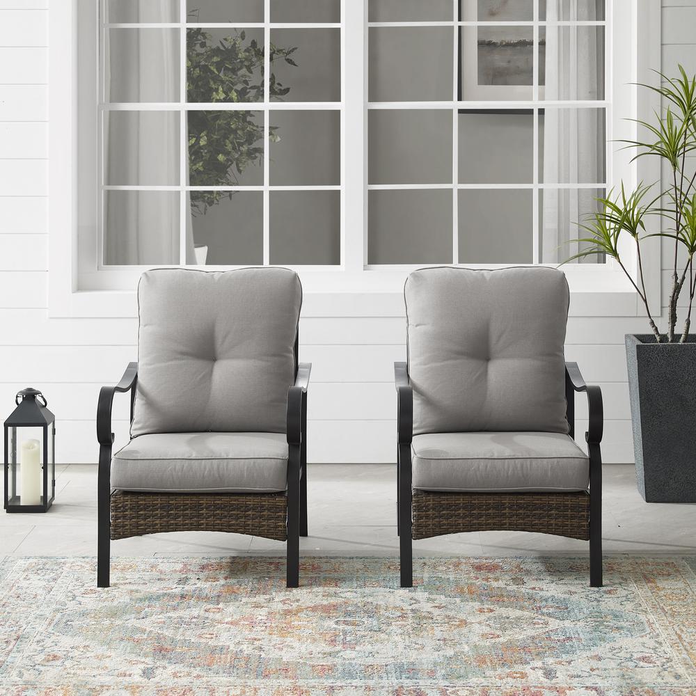 Dahlia 2Pc Metal And Wicker Outdoor Chair Set - 2 Armchairs. Picture 3