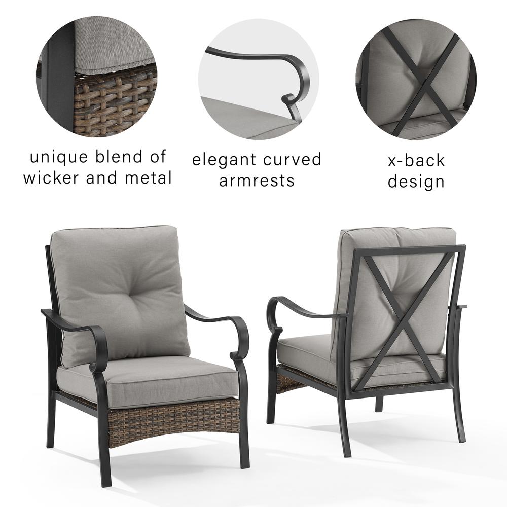 Dahlia 2Pc Metal And Wicker Outdoor Chair Set - 2 Armchairs. Picture 4