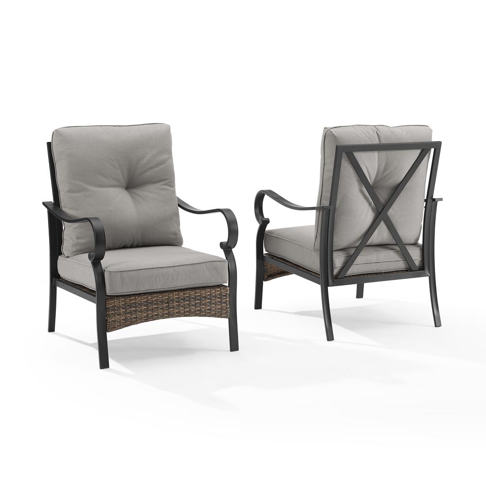Dahlia 2Pc Metal And Wicker Outdoor Chair Set - 2 Armchairs. Picture 1