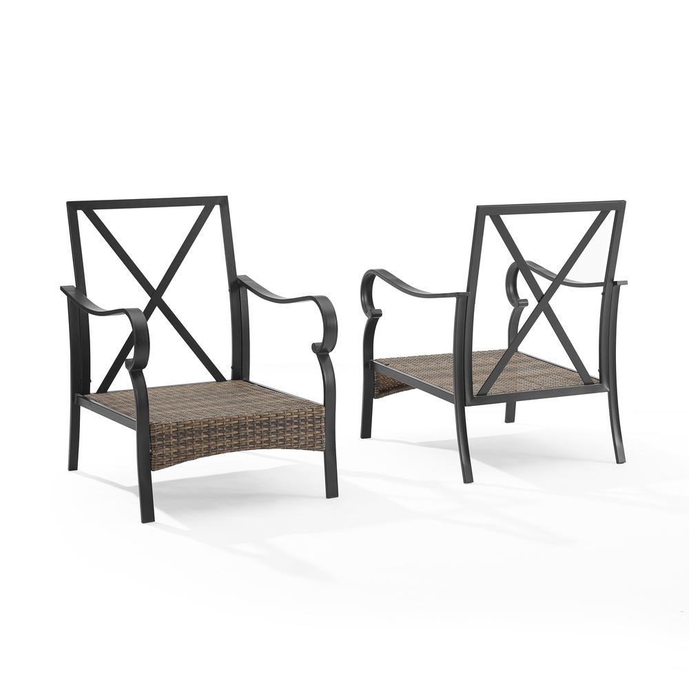 Dahlia 2Pc Metal And Wicker Outdoor Chair Set - 2 Armchairs. Picture 10