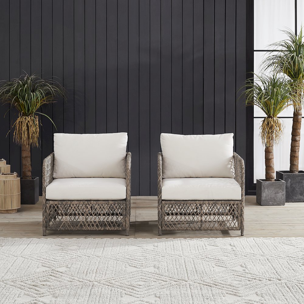 Granite Bay 2-Piece Wicker Outdoor Chair Set - 2 Chairs. Picture 5