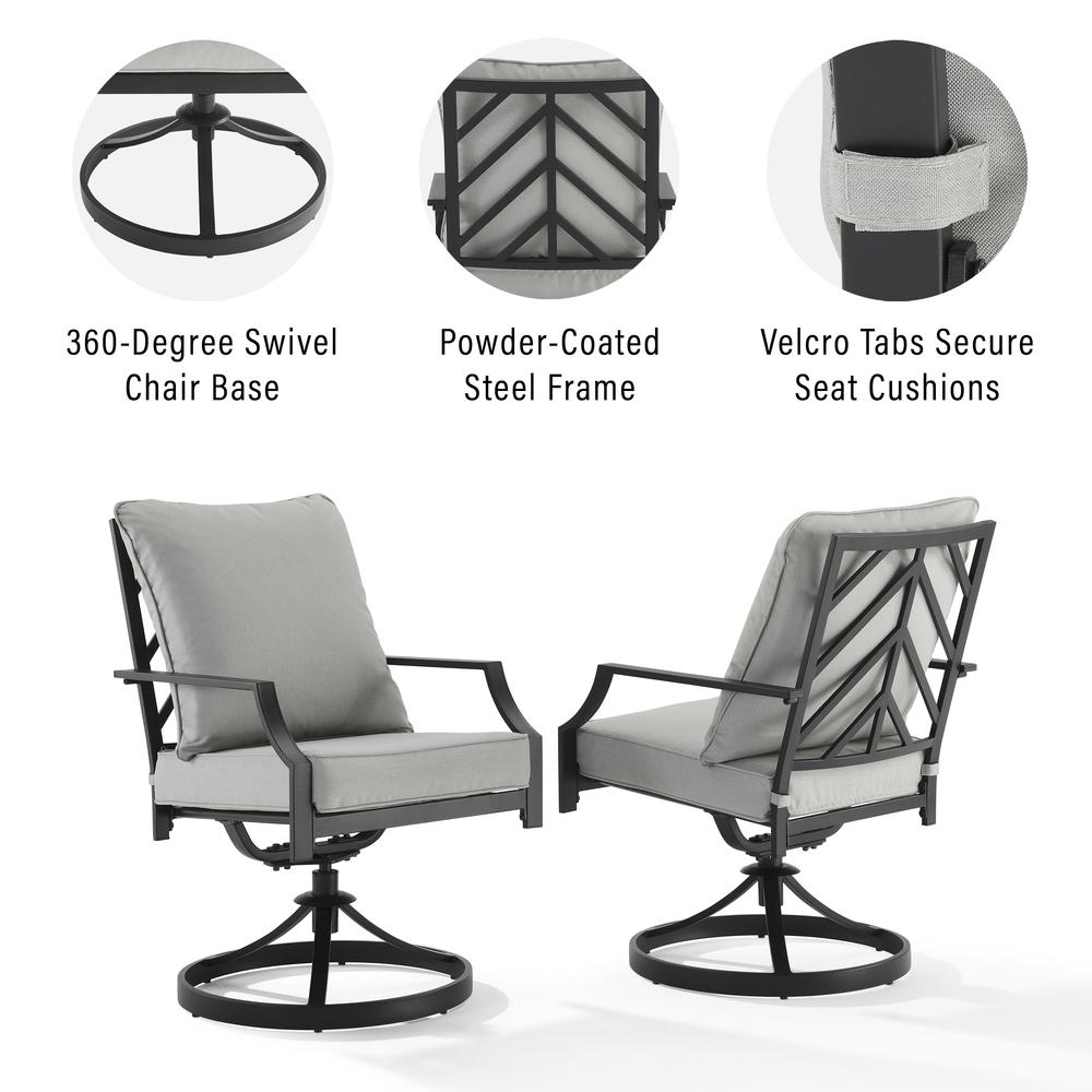 Otto 2Pc Swivel Outdoor Dining Chair Set - 2 Swivel Chairs. Picture 8