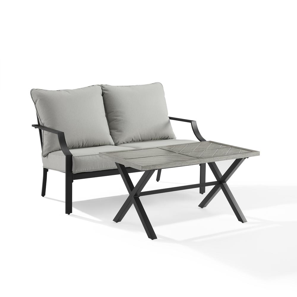 Otto 2Pc Outdoor Loveseat Patio Furniture Set. Picture 1