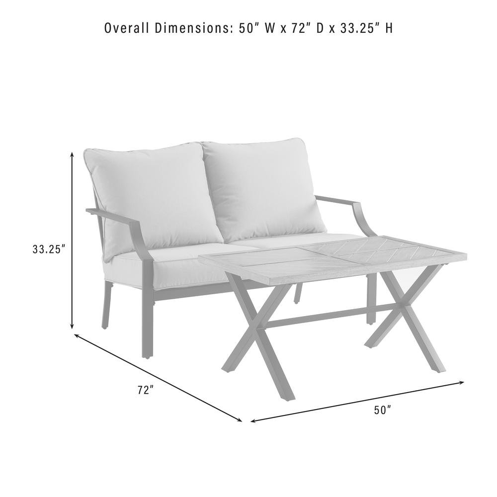 Black Metal Frame with Gray Cushions 2 Piece Patio Set with Loveseat Table. Picture 10