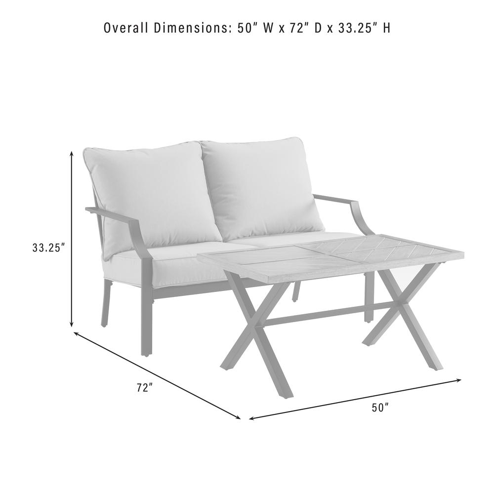 Otto 2Pc Outdoor Loveseat Patio Furniture Set. Picture 2