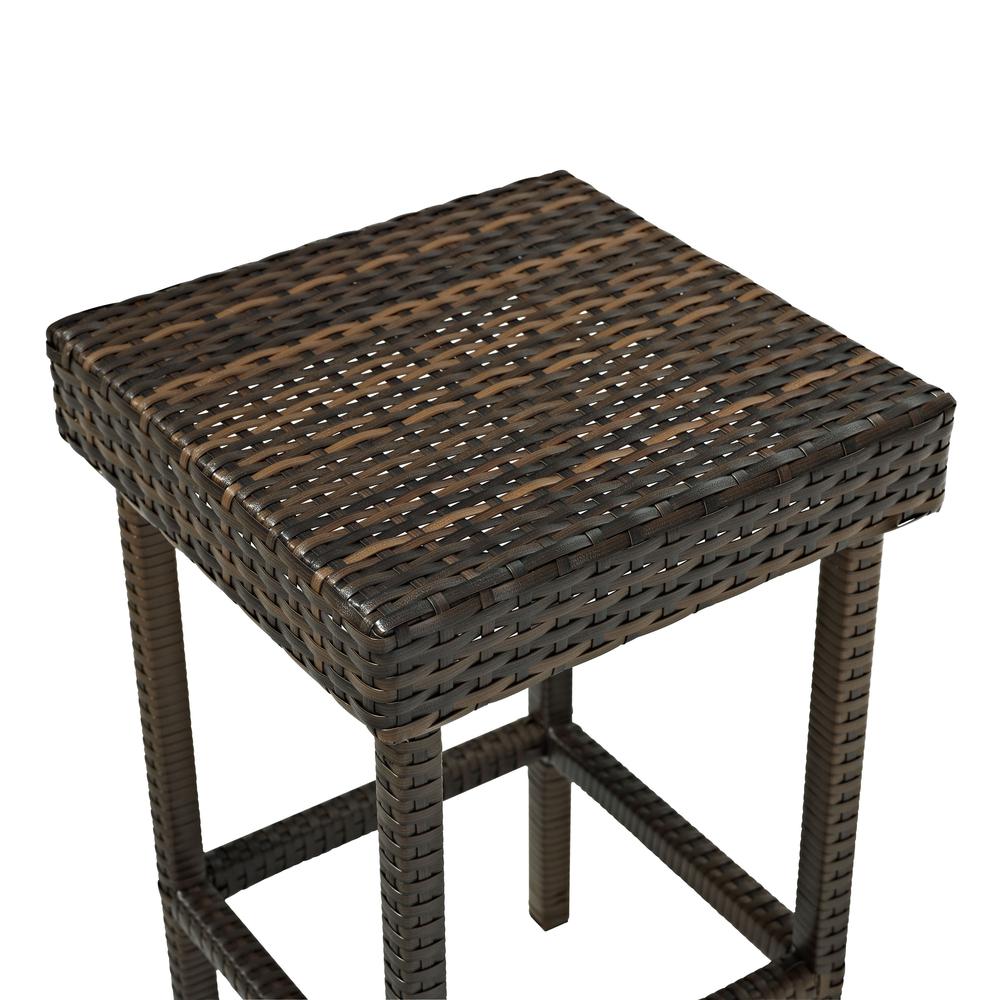 Palm Harbor 2Pc Wicker Backless Outdoor Bar Stool Set - 2 Stools. Picture 3