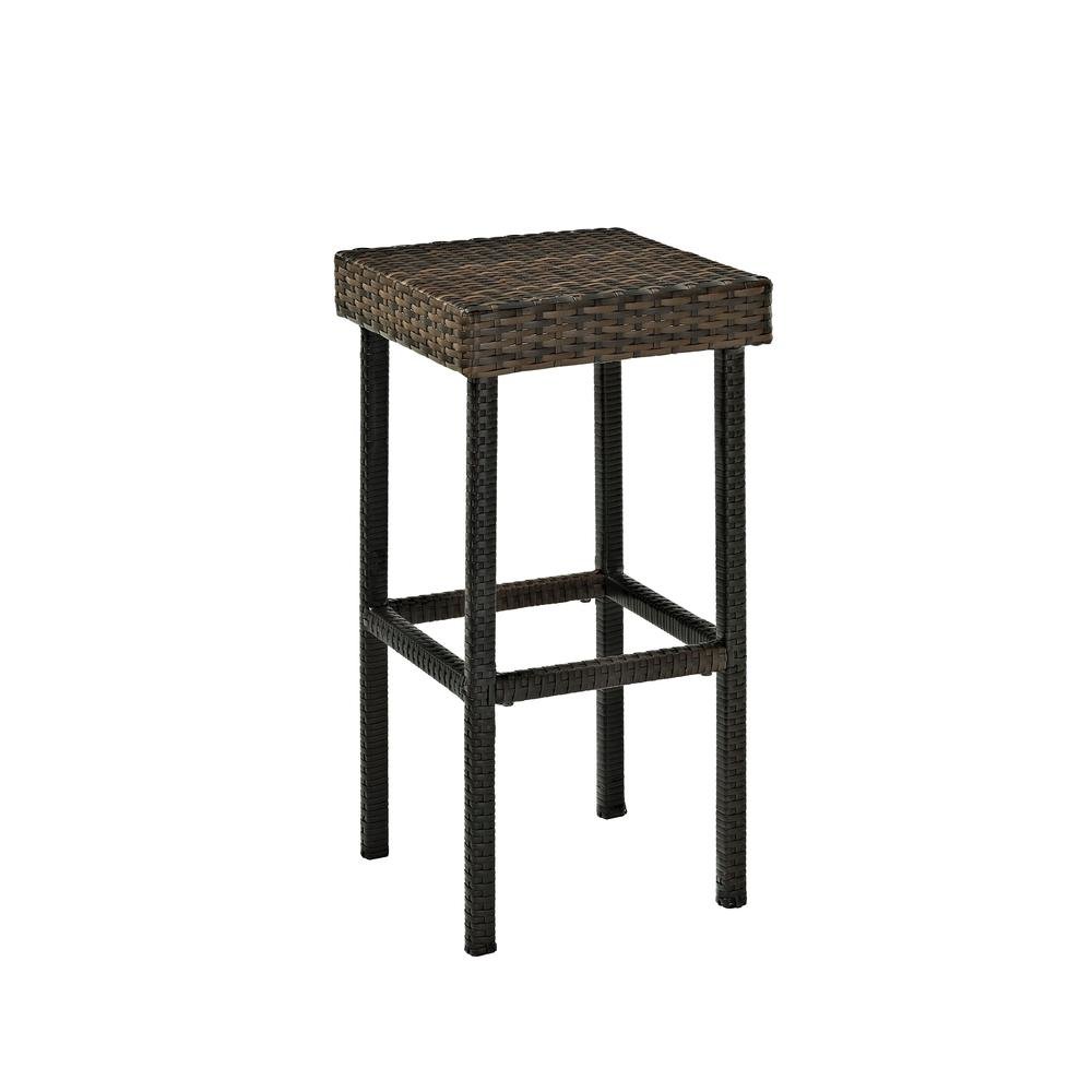 Brown Wicker Bar Stools Set of 2 with Patio Seating for Outdoor Gatherings. Picture 4