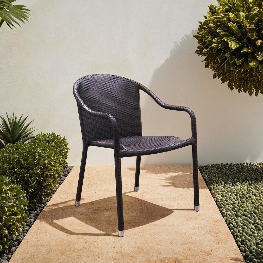Modern Stackable Outdoor Wicker Chair Set of 4. Picture 4