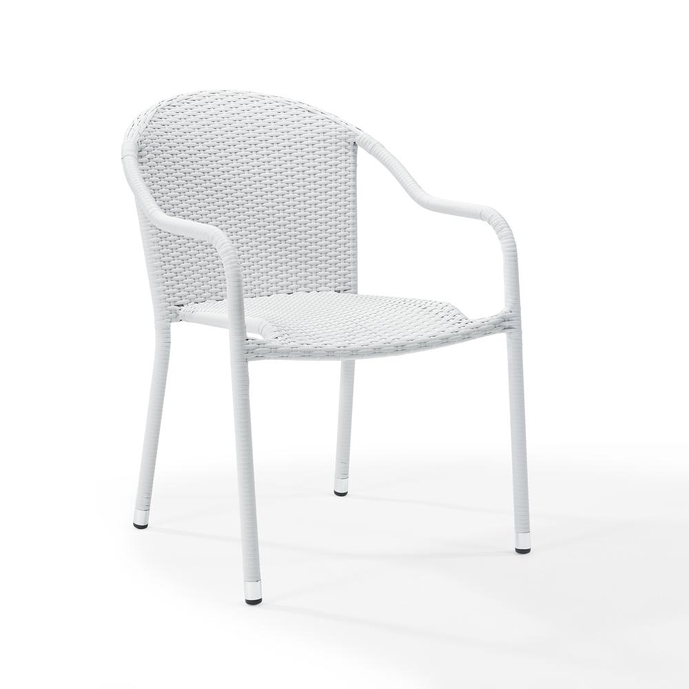 Palm Harbor 4Pc Outdoor Wicker Stackable Chair Set White - 4 Stackable Chairs. Picture 2
