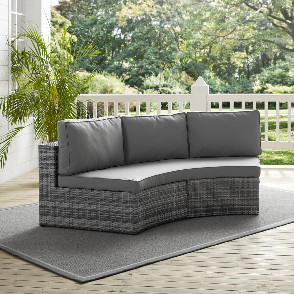 Catalina Wicker Round Outdoor Sectional Sofa. Picture 2