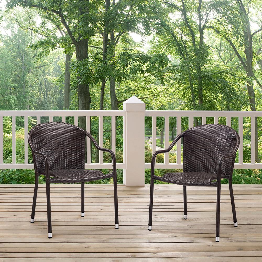 Palm Harbor 2Pc Stackable Wicker Outdoor Chair Set. Picture 2
